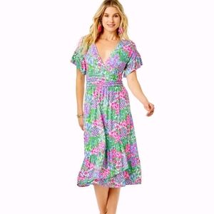 Lilly Pulitzer Juliet Ruffle Midi Dress 🍒Cherry On Top🍒